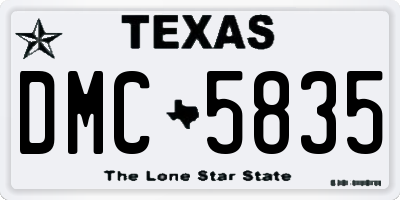 TX license plate DMC5835