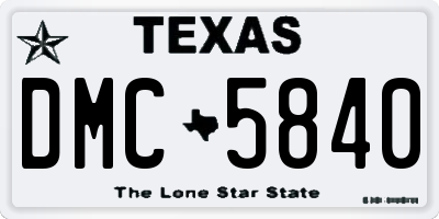 TX license plate DMC5840
