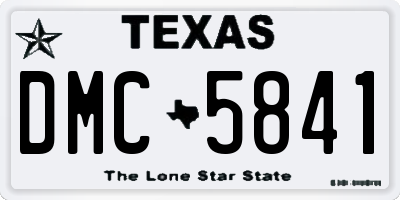 TX license plate DMC5841