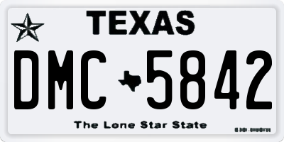 TX license plate DMC5842