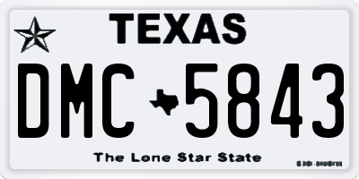 TX license plate DMC5843