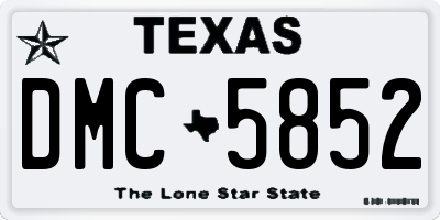 TX license plate DMC5852