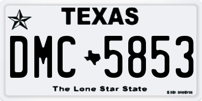 TX license plate DMC5853