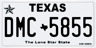 TX license plate DMC5855