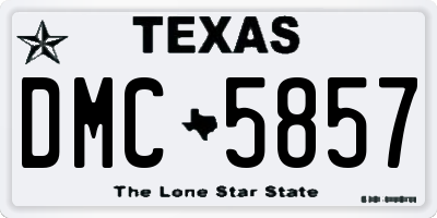 TX license plate DMC5857