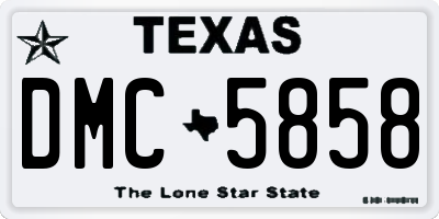 TX license plate DMC5858