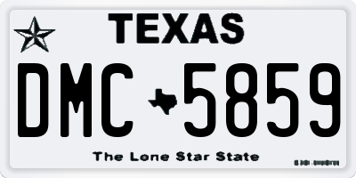 TX license plate DMC5859