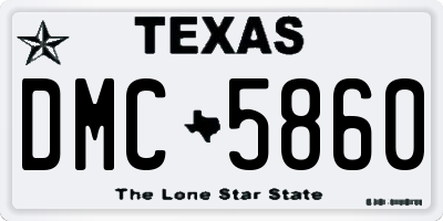 TX license plate DMC5860