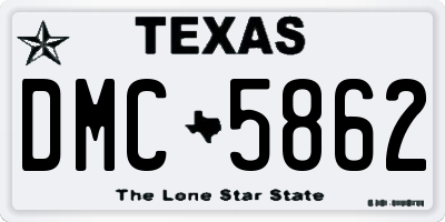 TX license plate DMC5862