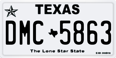 TX license plate DMC5863