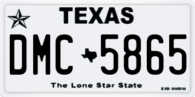 TX license plate DMC5865