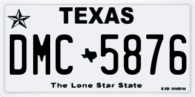 TX license plate DMC5876