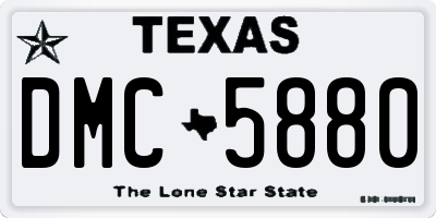 TX license plate DMC5880