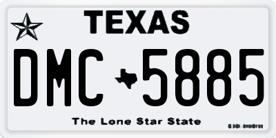 TX license plate DMC5885