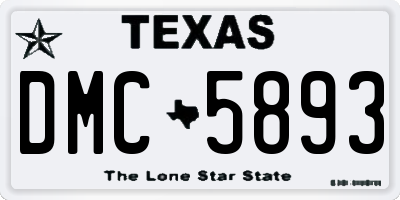TX license plate DMC5893