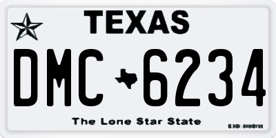 TX license plate DMC6234