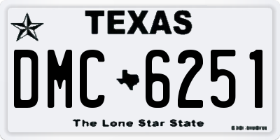 TX license plate DMC6251