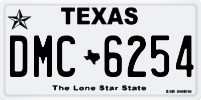 TX license plate DMC6254
