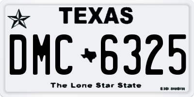 TX license plate DMC6325