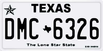 TX license plate DMC6326