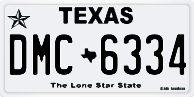 TX license plate DMC6334