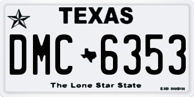 TX license plate DMC6353