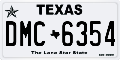 TX license plate DMC6354