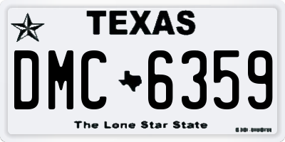 TX license plate DMC6359