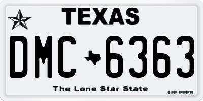 TX license plate DMC6363