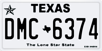 TX license plate DMC6374