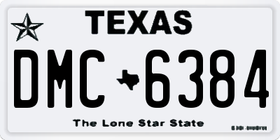 TX license plate DMC6384
