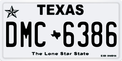 TX license plate DMC6386