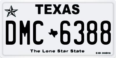TX license plate DMC6388
