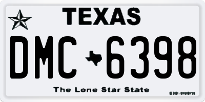 TX license plate DMC6398