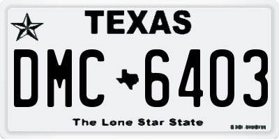 TX license plate DMC6403