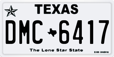TX license plate DMC6417