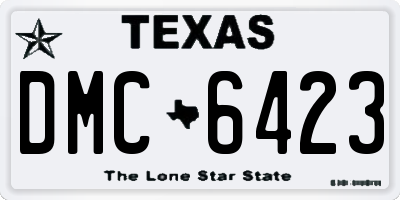 TX license plate DMC6423