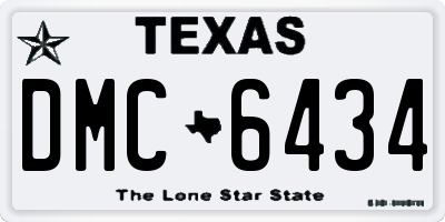 TX license plate DMC6434