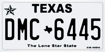 TX license plate DMC6445