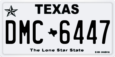 TX license plate DMC6447