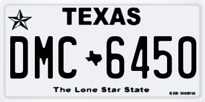 TX license plate DMC6450