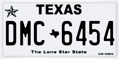 TX license plate DMC6454