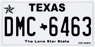 TX license plate DMC6463
