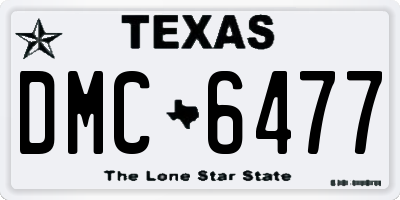 TX license plate DMC6477