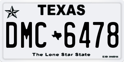 TX license plate DMC6478