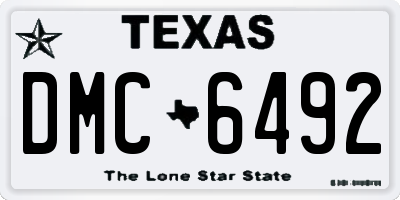 TX license plate DMC6492