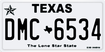 TX license plate DMC6534