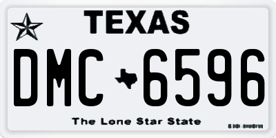 TX license plate DMC6596