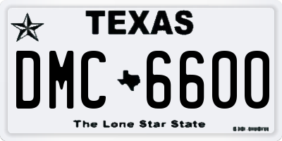 TX license plate DMC6600