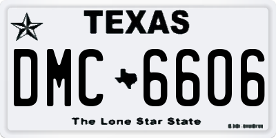TX license plate DMC6606